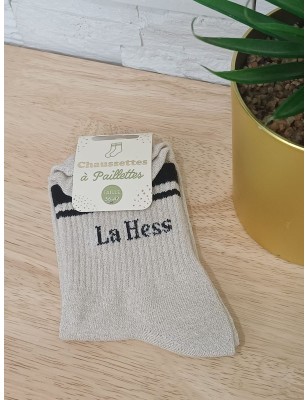 Chaussettes à paillettes "la hess" dorées