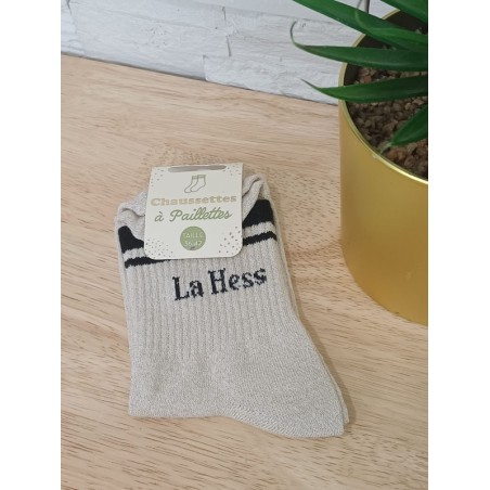 Chaussettes à paillettes "la hess" dorées