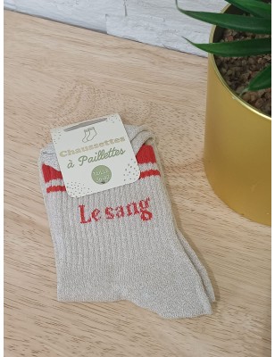 Chaussettes à paillettes "le sang" dorées