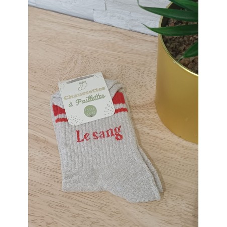 Chaussettes à paillettes "le sang" dorées