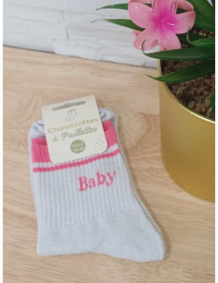Chaussettes à paillettes "baby" argentées