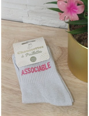 Chaussettes à paillettes "associable" argentées