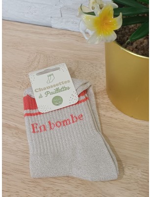 Chaussettes à paillettes "en bombe" dorées