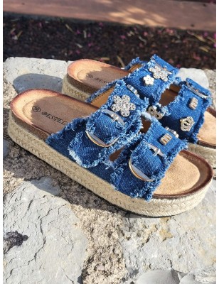 Mules compensées femme Tiffaine brut