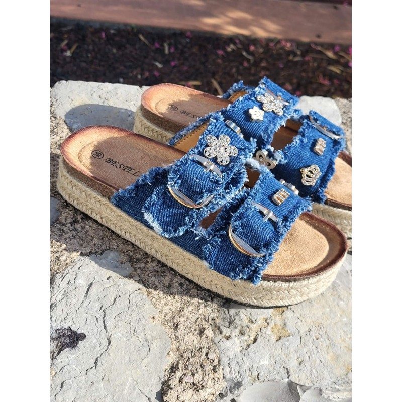 Mules compensées femme Tiffaine brut Mules compensées femme Tiffaine brut