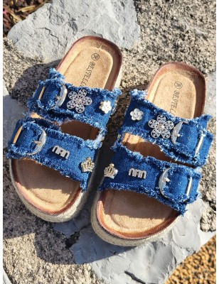 Mules compensées femme Tiffaine brut