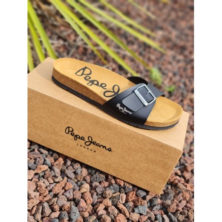 Mules homme Pepe Jeans Bio basic noires